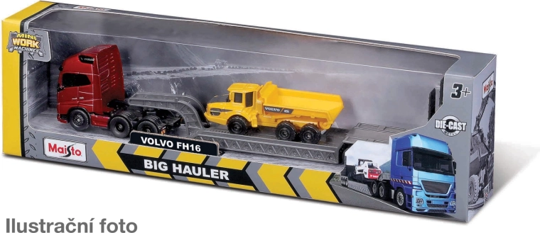Set Maisto con grande autoarticolato e mini macchina da lavoro