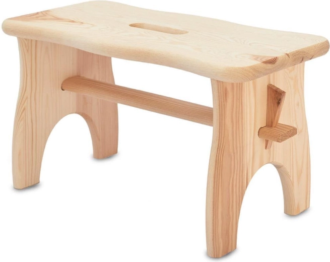 Sgabello in legno di pino 38 × 19 × 21 cm, portata 100 kg