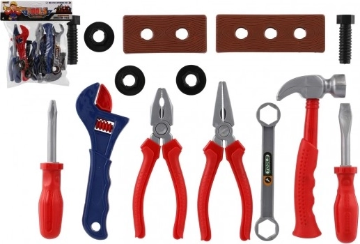 Set di attrezzi in plastica per bambini in sacchetto, 2 colori (21 × 24 × 5 cm)