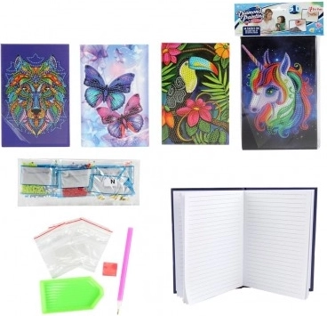 Diario creativo con diamanti 14,5 × 21 cm – set con strass adesivi