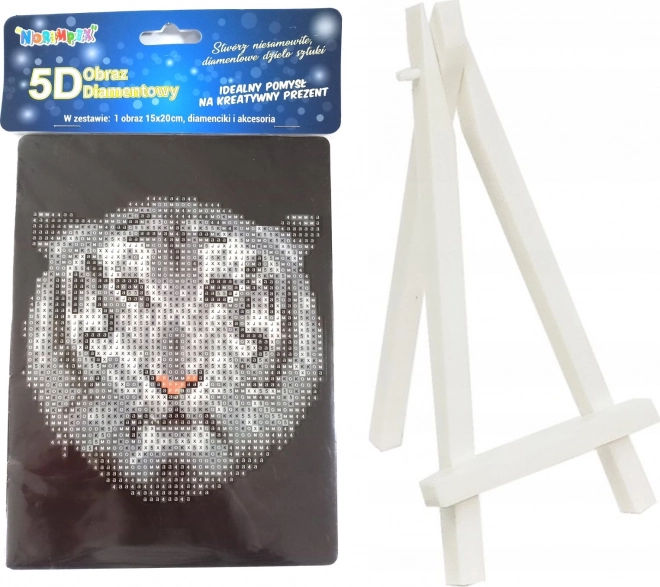 Pittura diamantata tigre bianca 15 × 20 cm con supporto – NORIMPEX