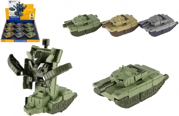 Carro armato/robot trasformabile in plastica 14 cm a inerzia