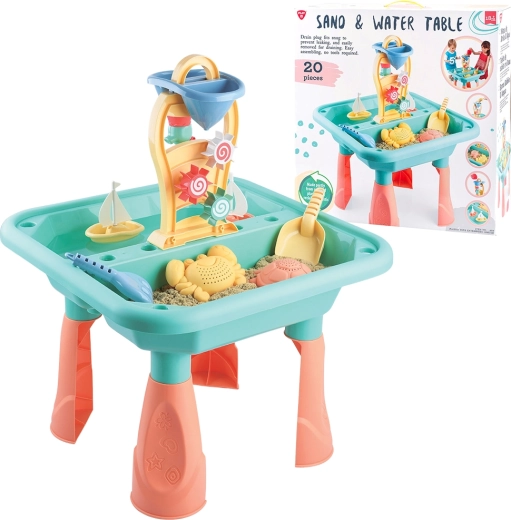 Tavolo Playgo per acqua e sabbia – set da 20 pezzi