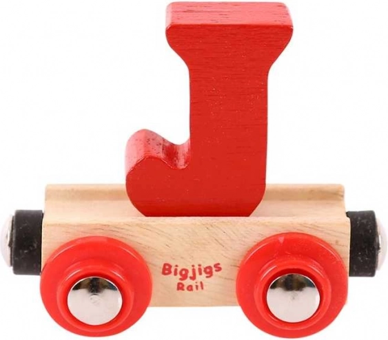 Bigjigs Rail vagoncino per ferrovia in legno – lettera J