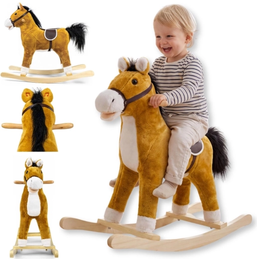 Cavallo a dondolo Teddy marrone chiaro