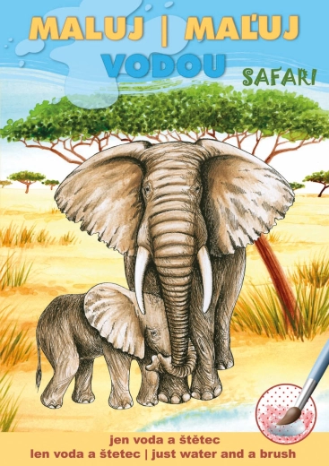 AKIM Pittura ad acqua con puntini colorati Animali della savana A5