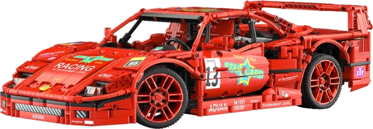 Set di costruzione di un'auto sportiva rossa in scala 1:10, 2688 pezzi