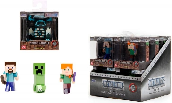 Minecraft mini figure da collezione in metallo 6,5 cm – Steve, Alex, Creeper o Warden