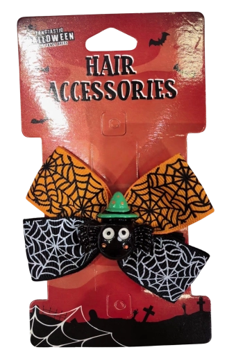 Fermaglio per capelli di Halloween con ragnetto e fiocco