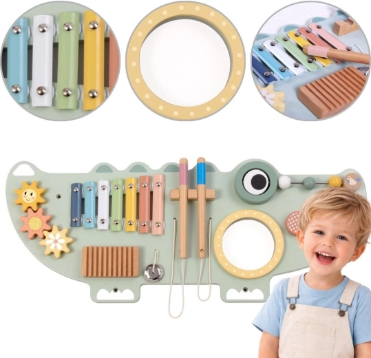 Tavola attività in legno a forma di coccodrillo TOOKY TOY