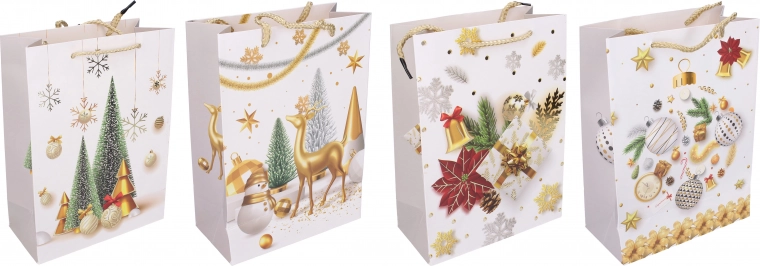 Busta regalo S 18 × 24 × 8,5 cm – motivi natalizi