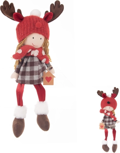 Personaggio di peluche bimba o bimbo seduto 51 cm in grigio