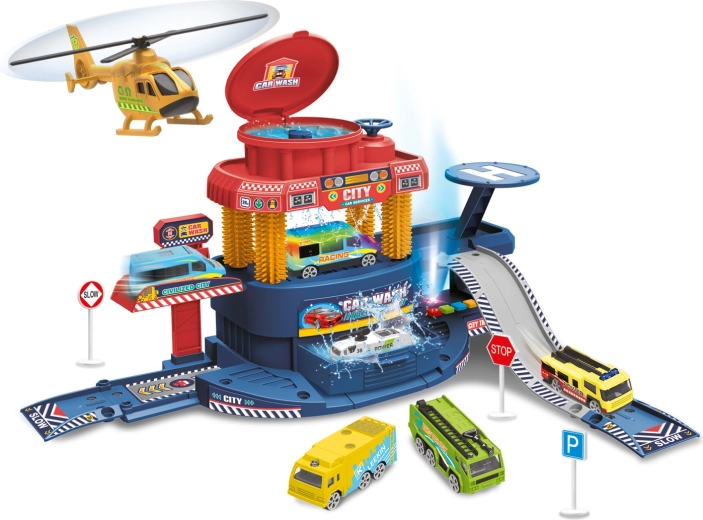 Grande set garage 32 pz con auto che cambia colore e aereo