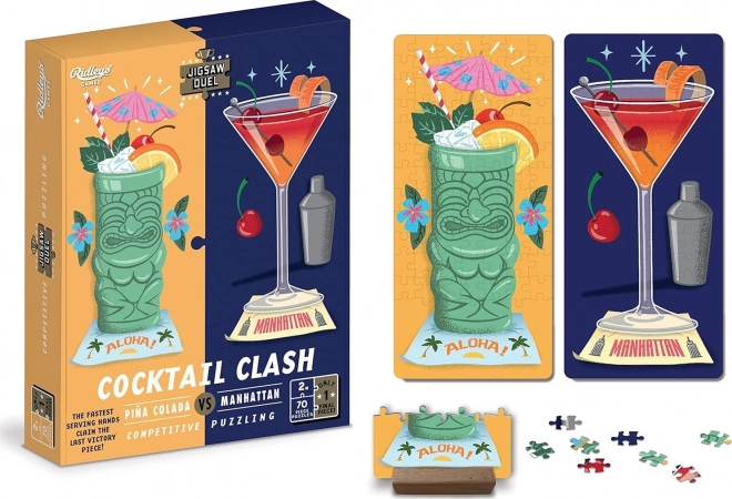 Puzzle Duel duello di cocktail: Piña Colada vs Manhattan 2×70 pezzi