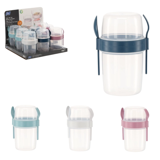 Contenitore da viaggio per muesli 1100 ml con posate senza BPA