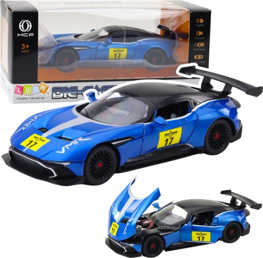Auto sportivo in metallo 1:22 Luci Suoni Trascina Blu
