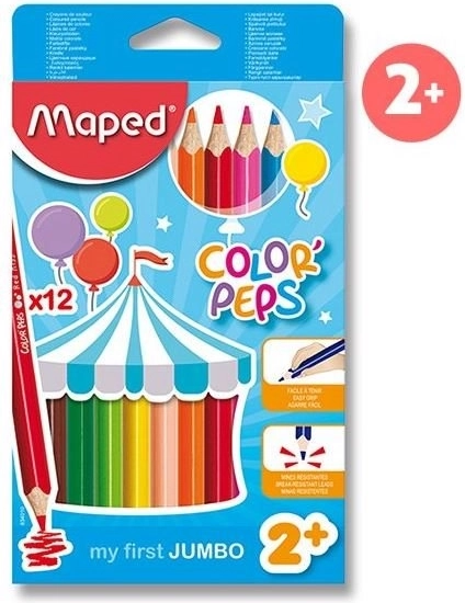 Pastelli triangolari jumbo Maped Color'Peps, 12 pezzi