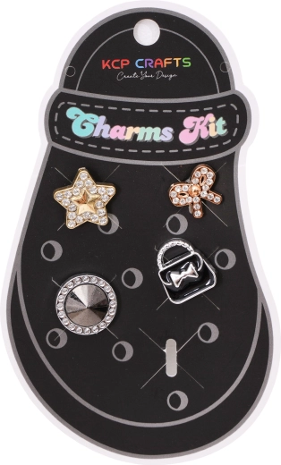 Set di decorazioni per ciabatte con fori – stella e elegante borsetta - 1 pezzo