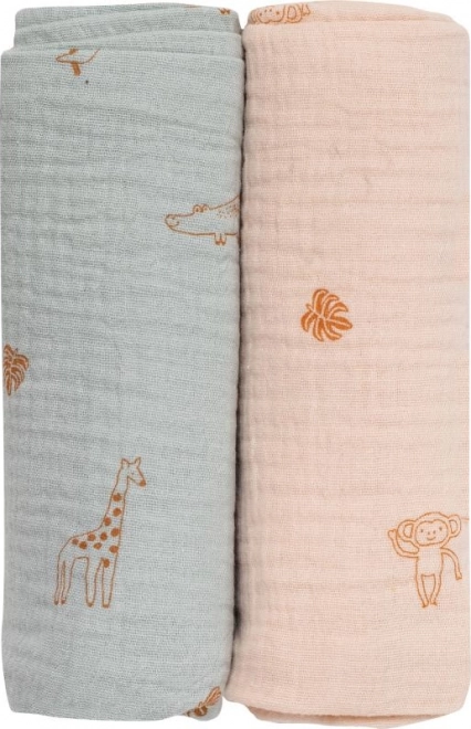 Bubaba Bio mussole 2 pz - verde e beige