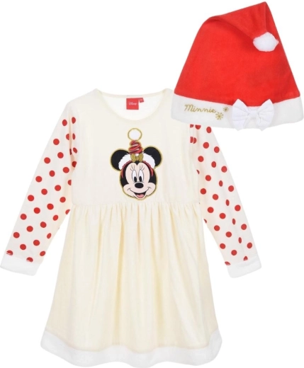 Set natalizio di vestito e cappello Minnie Mouse – Taglia 1
