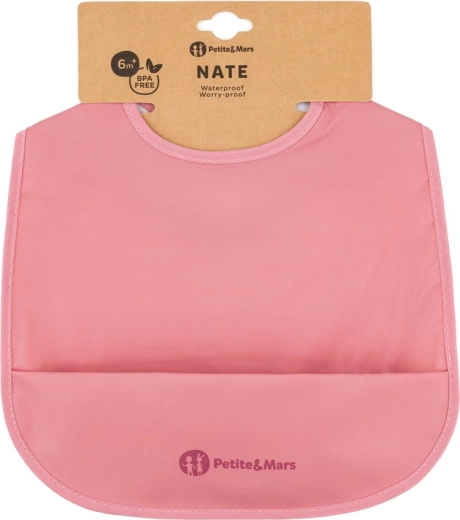Petite&Mars bavaglino in PU Nate dusty rose 6m+