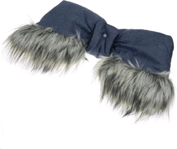 muff per passeggino 2 in 1 con pelliccia New Baby blu