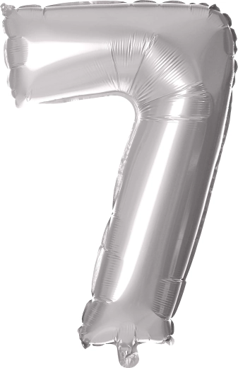 Palloncino in foil numero 7 argento 30 cm TORO