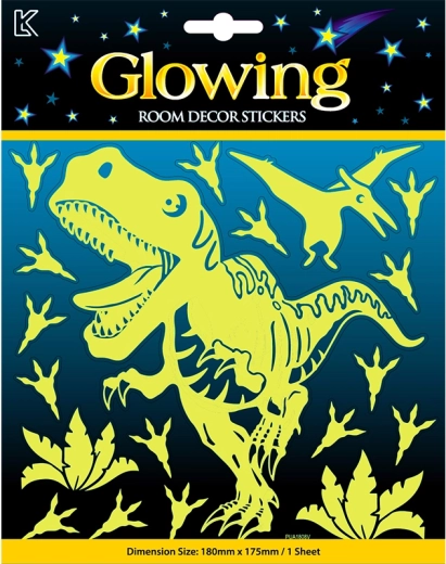 Adesivi luminosi con glitter – dinosauri