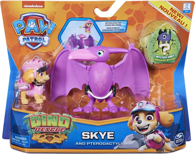 Paw Patrol Dino Rescue figurine Skye e pterodattilo