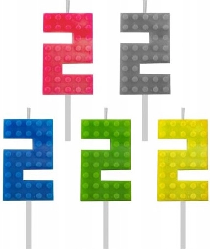 Candela di compleanno a cubetti numero 2