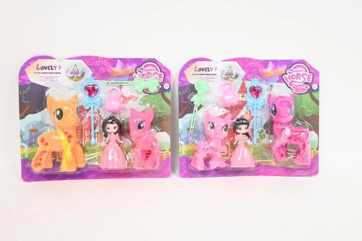 Mini cavallini con bambola e accessori