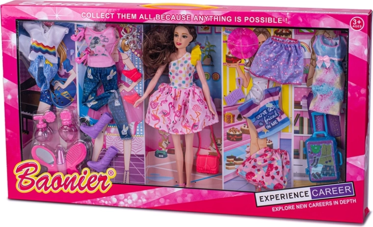 Bambola alla moda 29 cm con vestiti e accessori