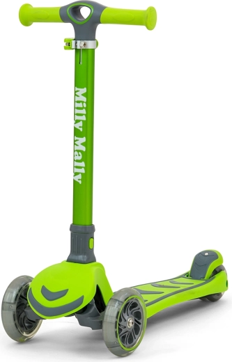 Monopattino a tre ruote per bambini Milly Mally Boogie verde
