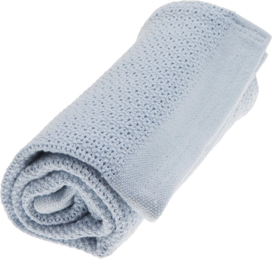 VINTER & BLOOM coperta in cotone biologico Soft Grid True Blue