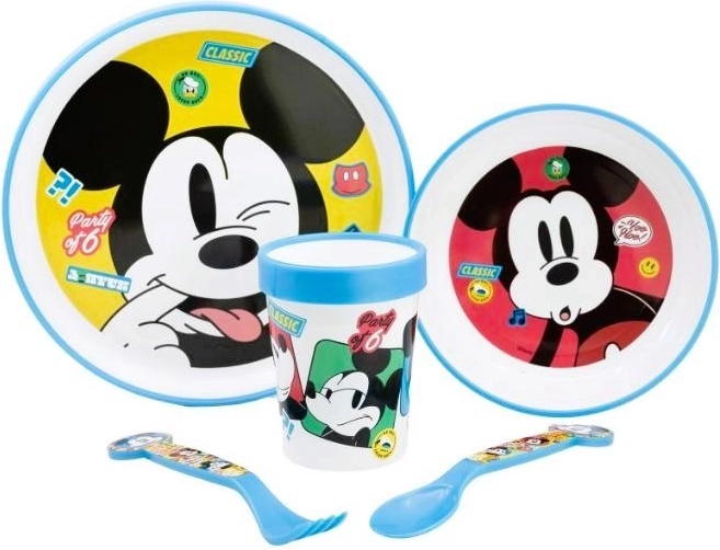 Set da pappa in plastica Mickey Mouse 5 pz - 1 pezzo