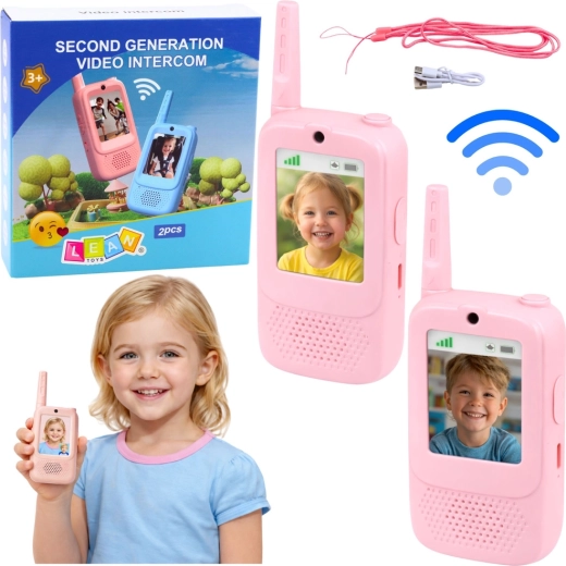 Ricetrasmittenti rosa per bambini con videochiamata, fotocamera e registrazione