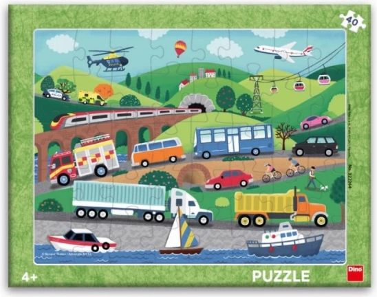Dino puzzle di carta Mezzi di trasporto 40 pezzi