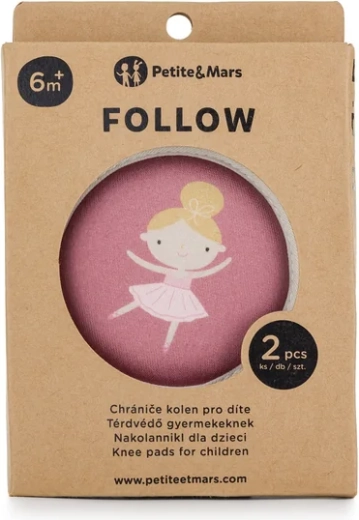 Petite&Mars protezioni elastiche per ginocchia per gattonare Follow dusty rose