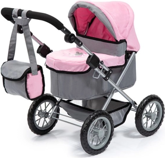 Bayer Trendy carrozzina per bambole (modello a navicella) grigio-rosa