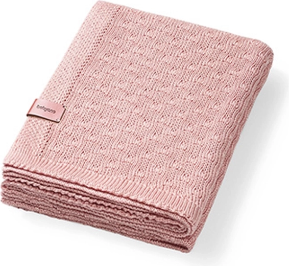 Coperta in bambù lavorata a maglia BabyOno rosa 75 × 100 cm