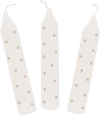 Set di candele di compleanno con pois grigi