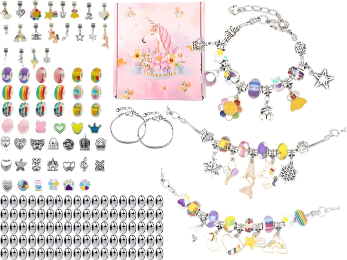 Set per realizzare gioielli e braccialetti con ciondoli e mix di perline