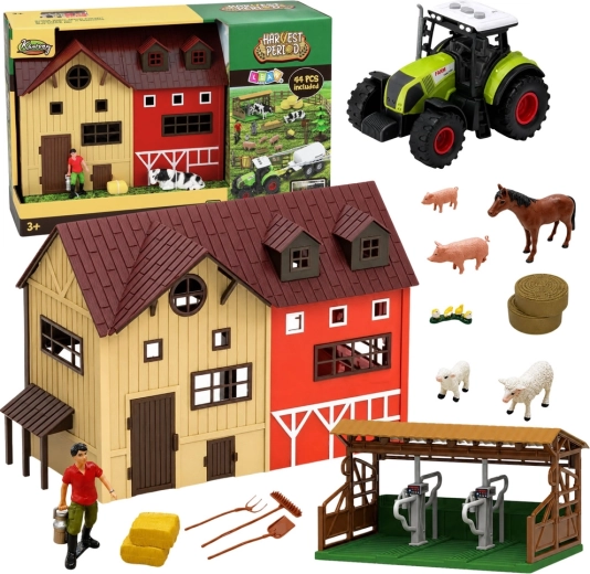 Set fattoria con fienile, trattore e animali 44 pezzi con LED