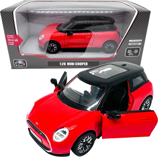 Modello d'auto in metallo 1:28 Mini Cooper rosso