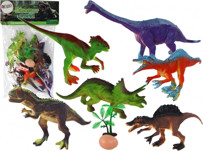 set di figure di dinosauri con accessori, 6 pezzi