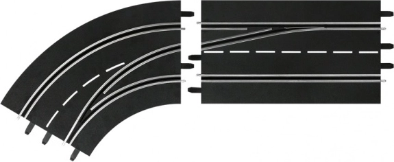 Sorpasso in curva sinistra, interno per CARRERA Digital 132/124