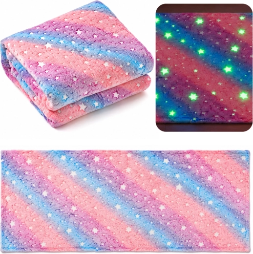 Tappeto per bambini color pastello che si illumina al buio con stelline 160 × 80 cm
