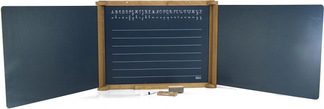 Jeujura lavagna multifunzione da parete in legno a tre ante 156 × 43 cm con accessori