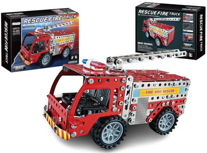 Set di costruzioni in metallo camion dei pompieri 292 pezzi