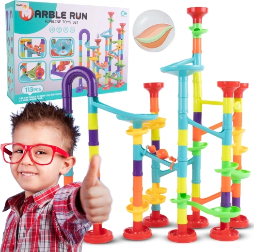 Pista per biglie – set di costruzione 113 pezzi